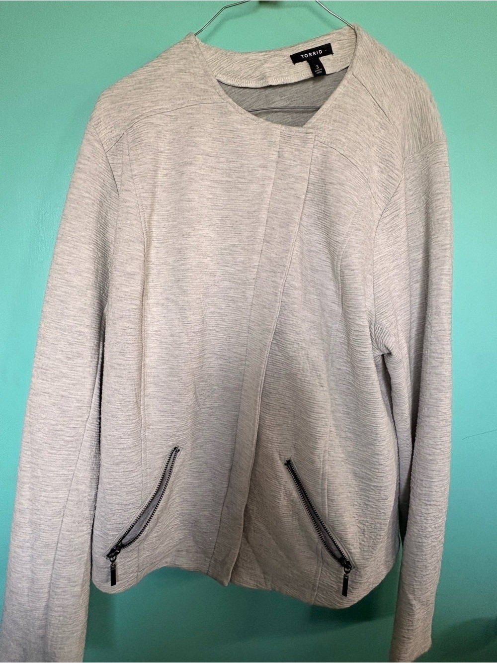 torrid Heather Gray Zip-Pocket Utility Jacket